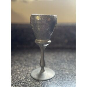 Vintage Rare Lemil Smyths Signed Hand Hammered Pewter Goblets Chalice